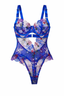 Divine in the Dark Embroidery Lace Body Suit