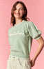 Matcha Lover Short Sleeve Sweater