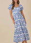 The Santorini Eyelet Puff-Sleeve Midi