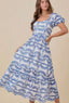 The Santorini Eyelet Puff-Sleeve Midi