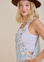 Blue Floral Patchwork Pinafore Dress