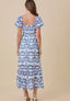 The Santorini Eyelet Puff-Sleeve Midi